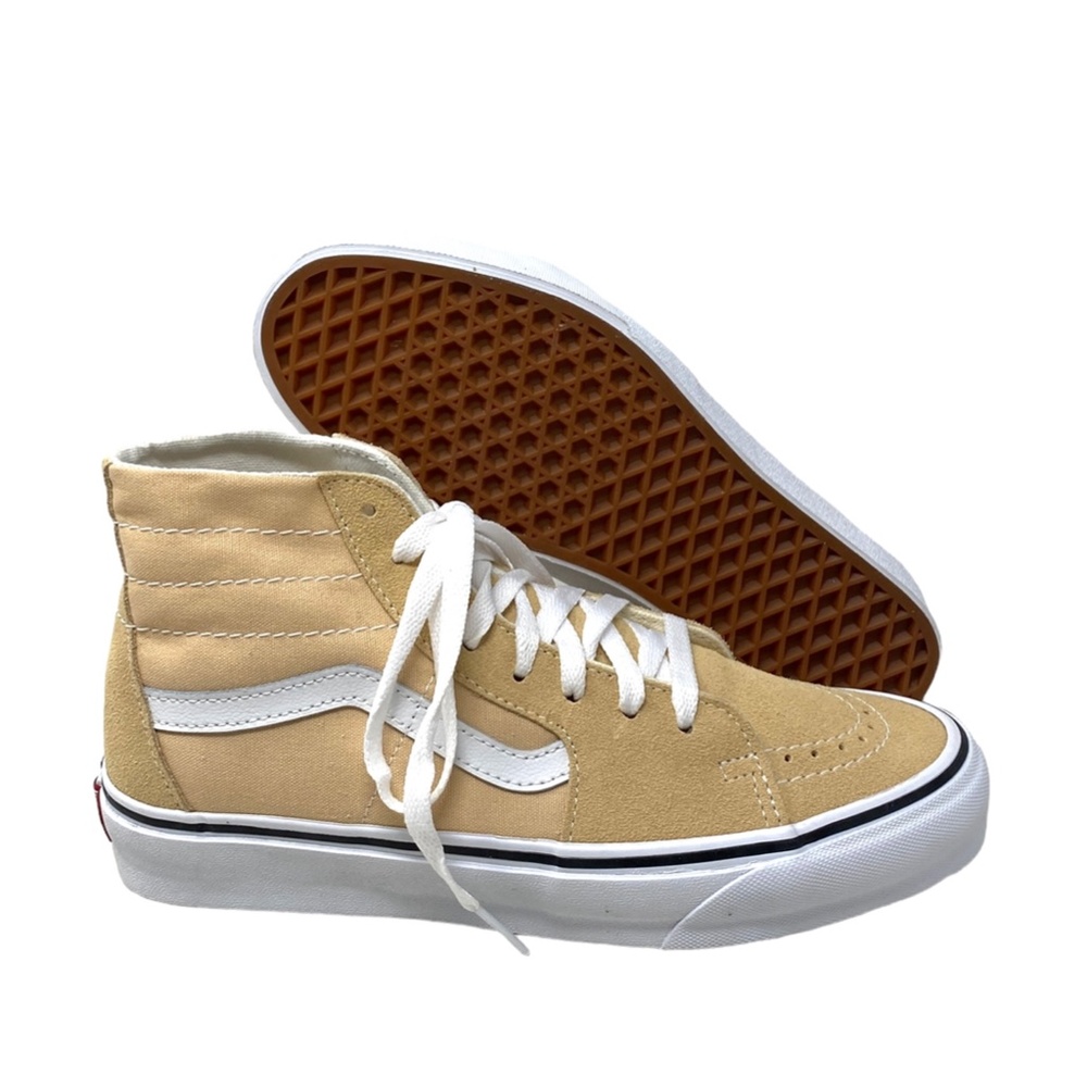 VANS Sk8-Hi Tapered Shoes Women's Suede Peach Canvas Sneakers Skate VN0A5KRUBLP - Picture 8 of 10